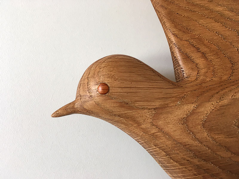 Woodcarving of a dove