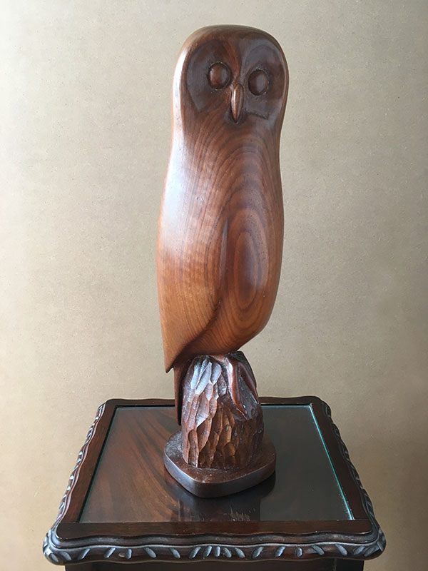 Woodcarving of an owl