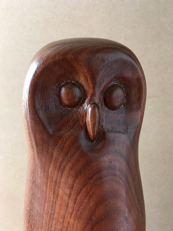 Woodcarving of an owl