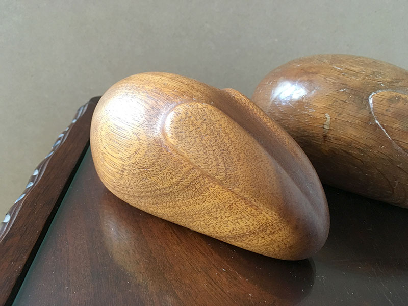 Woodcarving of two bunnies
